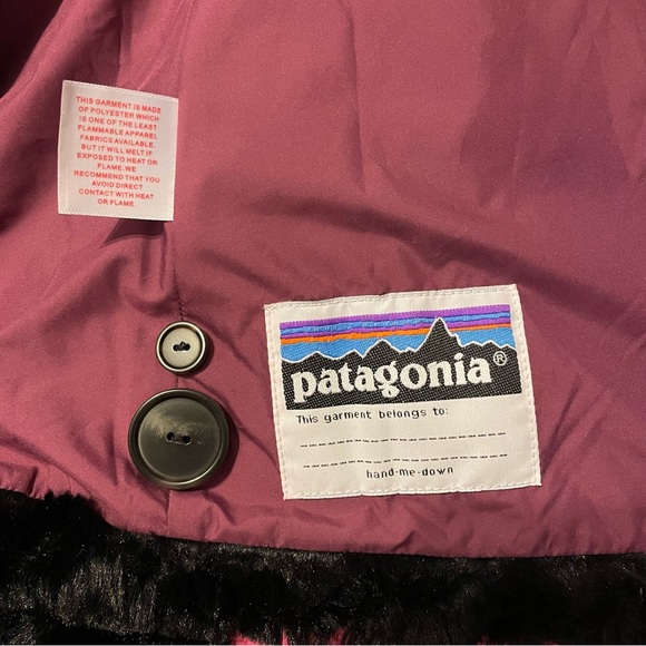 ❄️SALE❄️Patagonia girls black faux fur coat - Picture 3 of 5